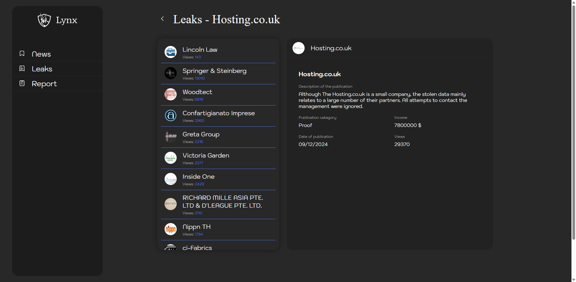 Screenshot del ataque