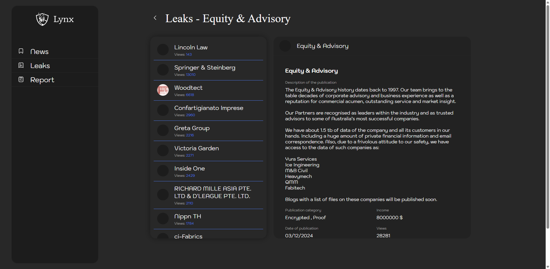 Screenshot del ataque