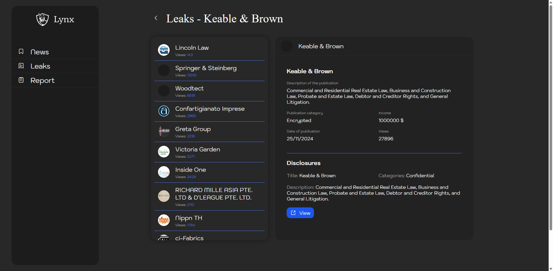 Screenshot del ataque