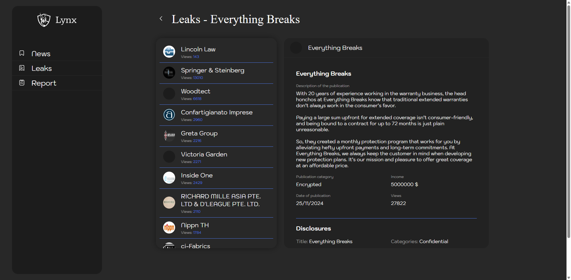 Screenshot del ataque