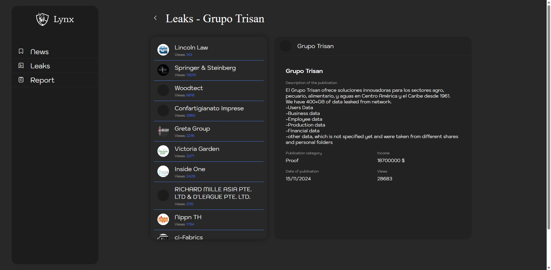 Screenshot del ataque