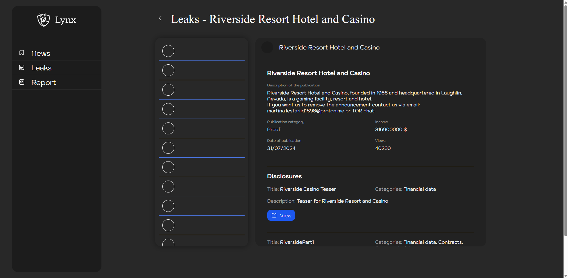 Screenshot del ataque