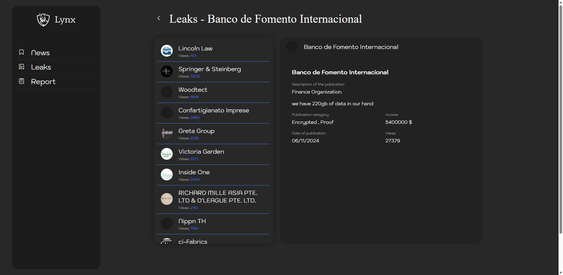 Screenshot del ataque