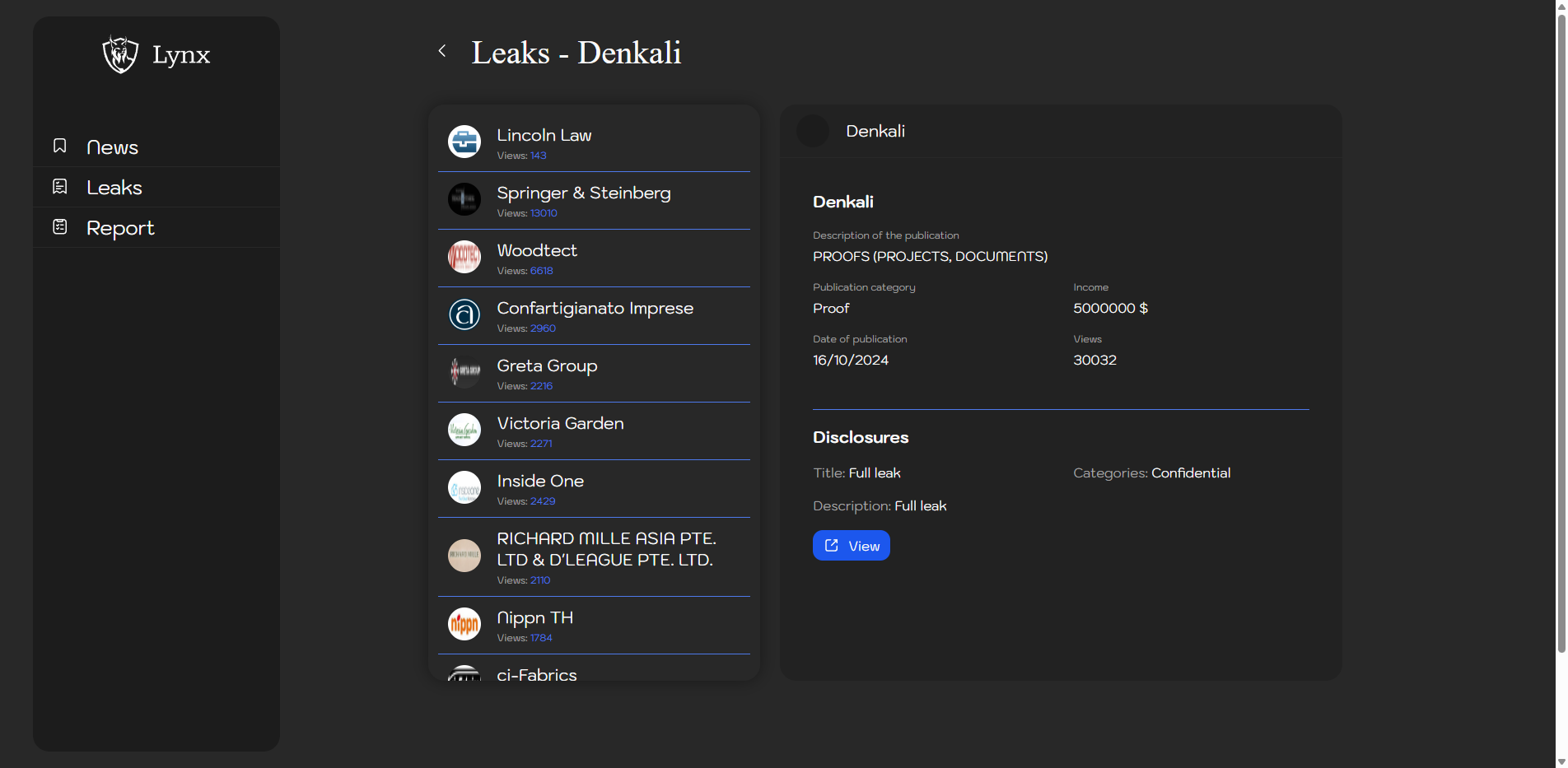 Screenshot del ataque