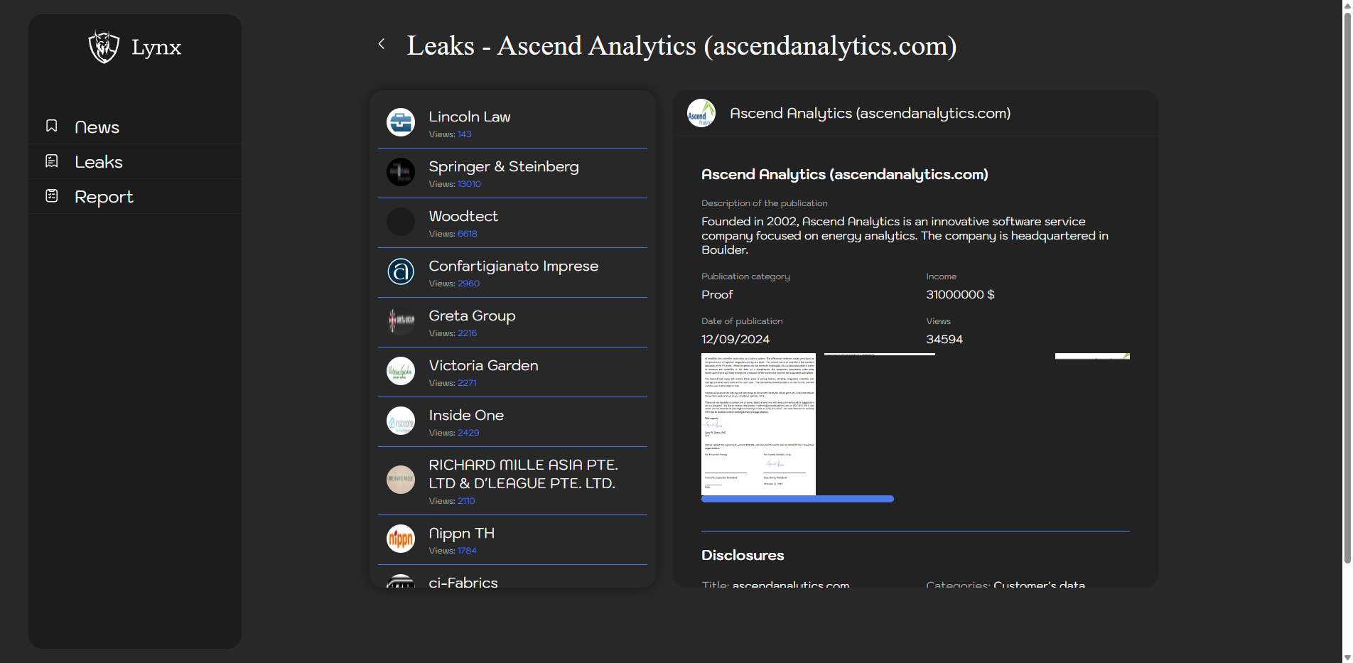 Screenshot del ataque