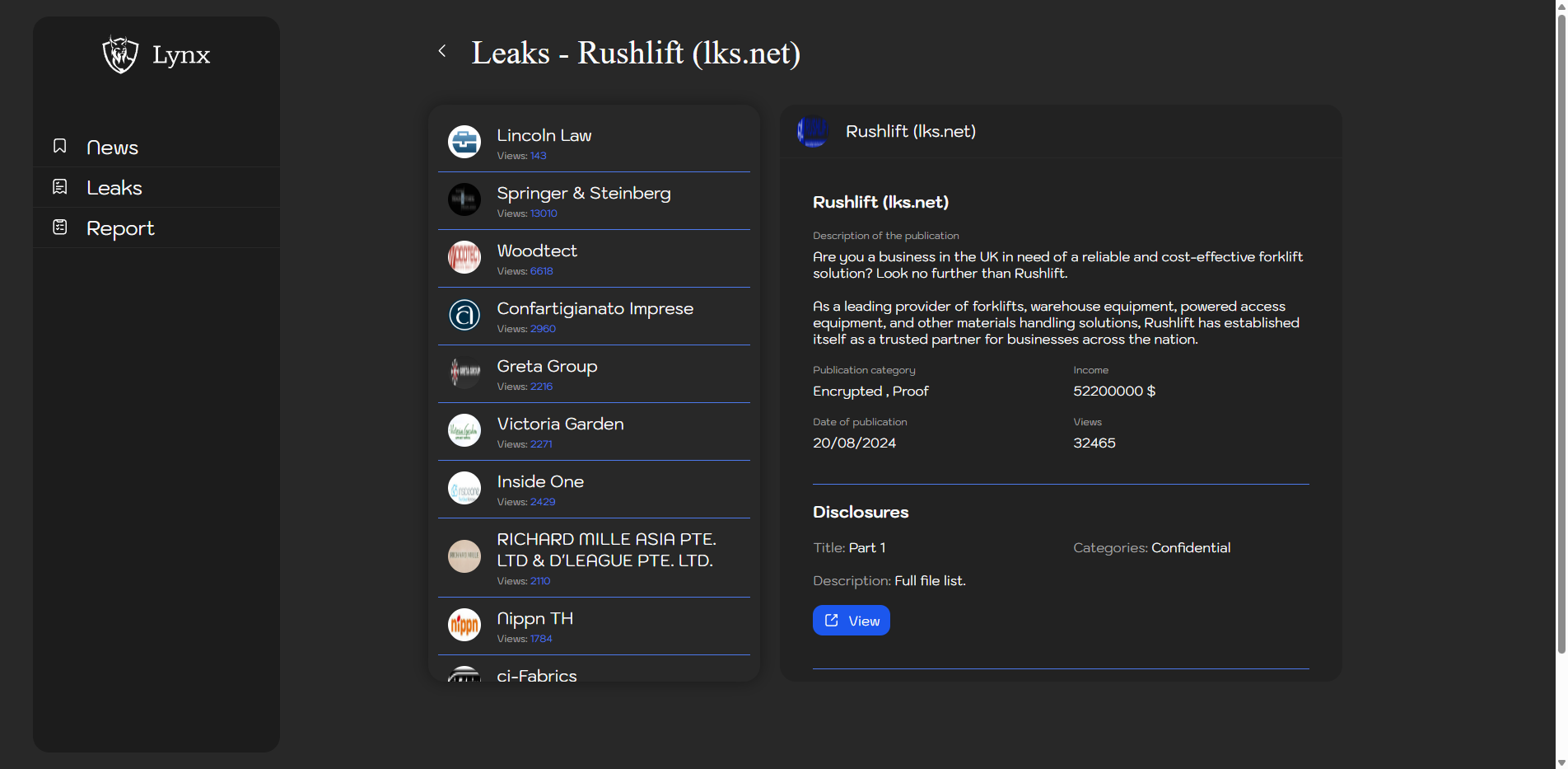 Screenshot del ataque