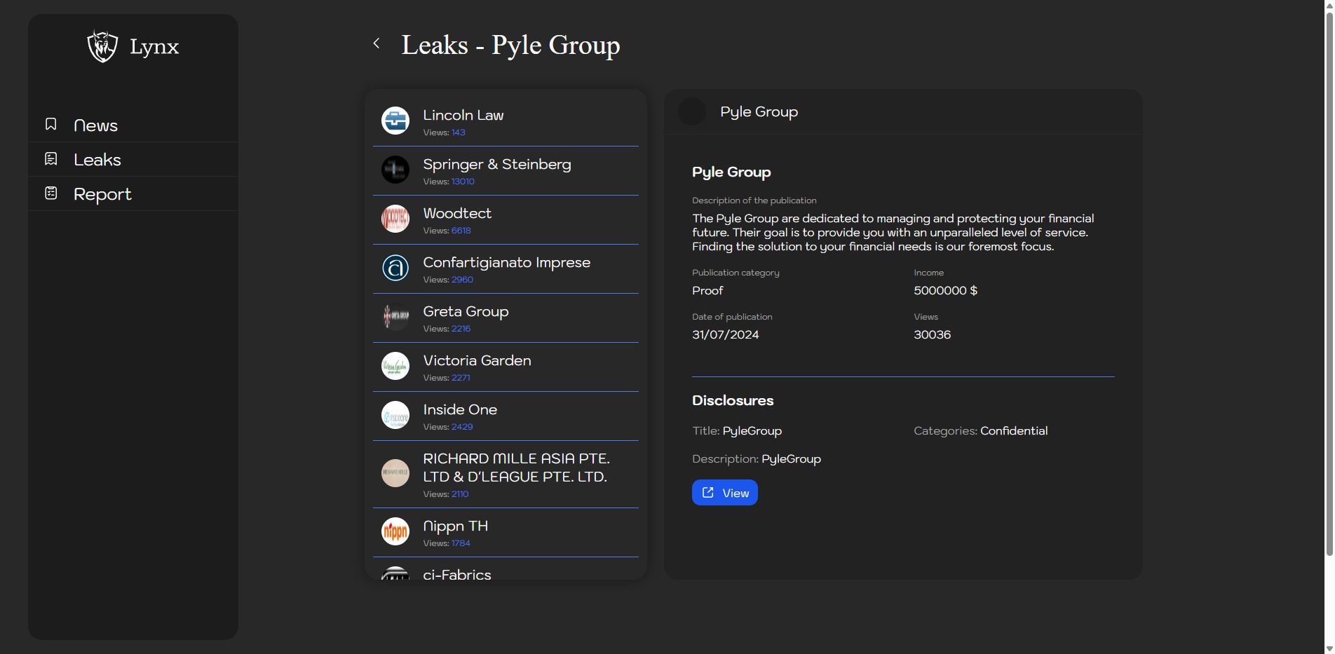 Screenshot del ataque