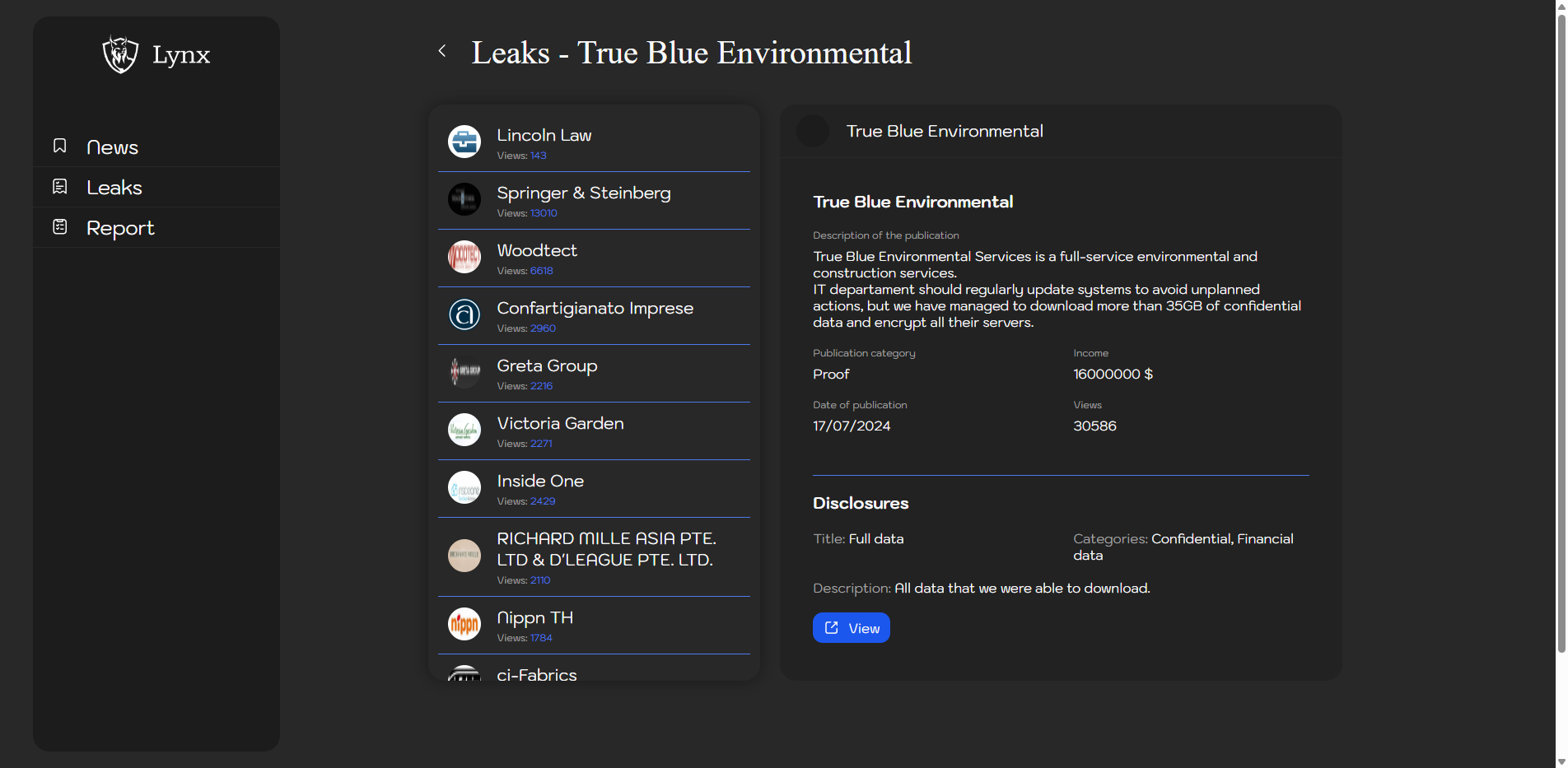 Screenshot del ataque