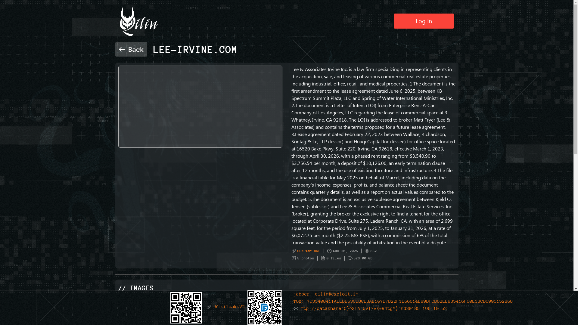 Screenshot del ataque