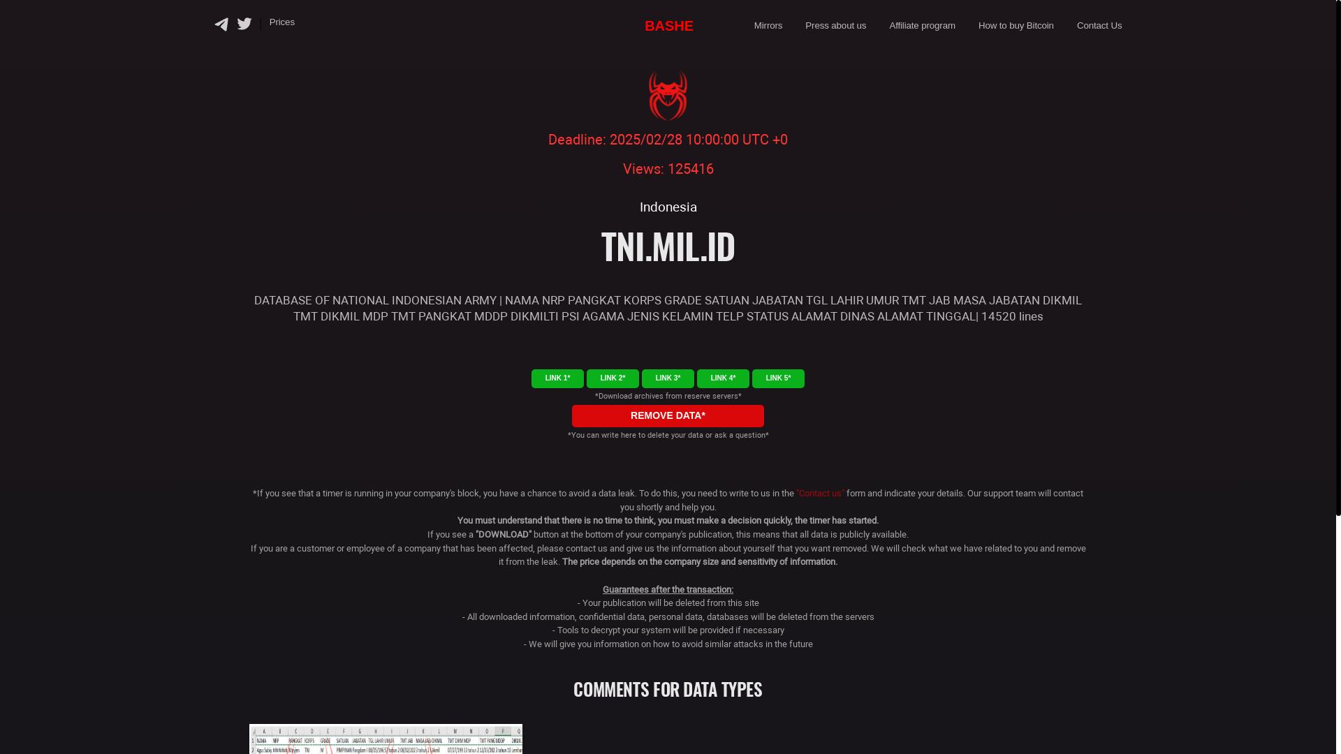 Screenshot del ataque