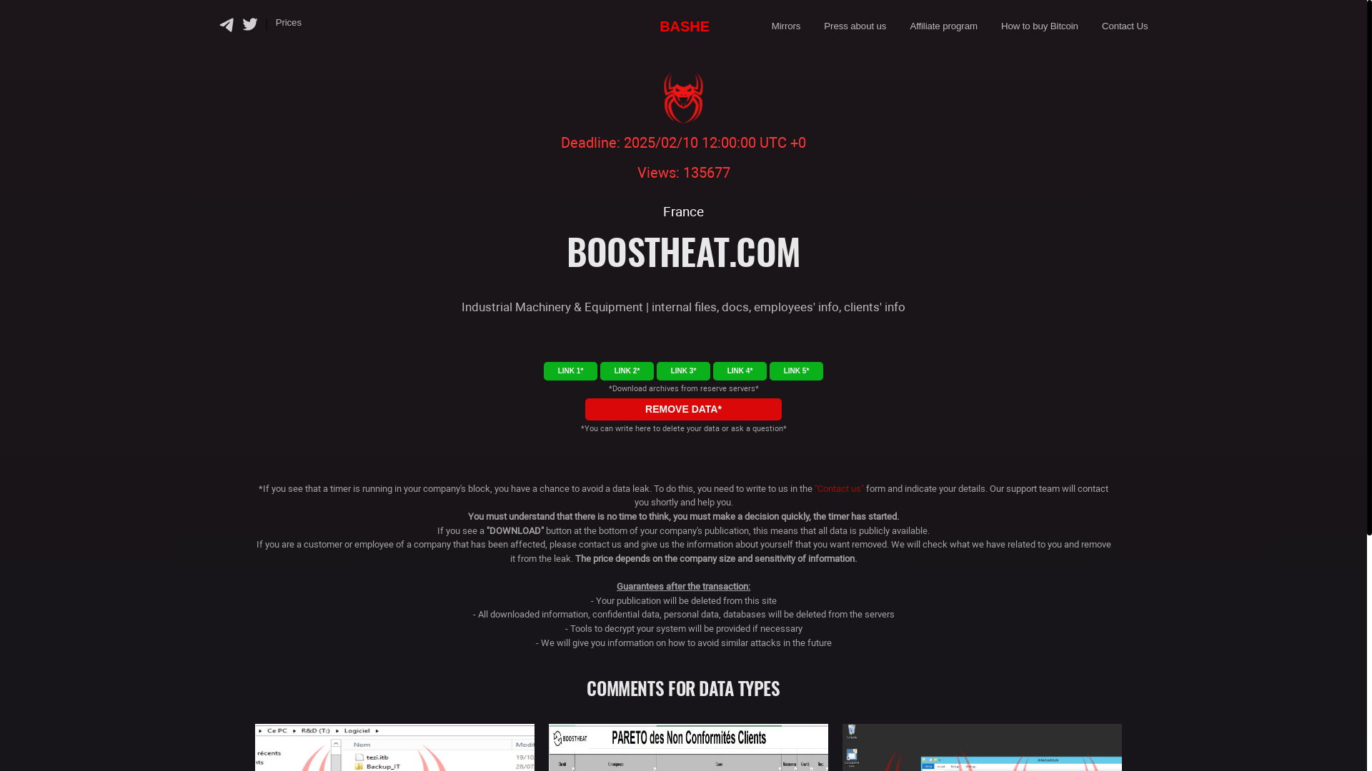 Screenshot del ataque