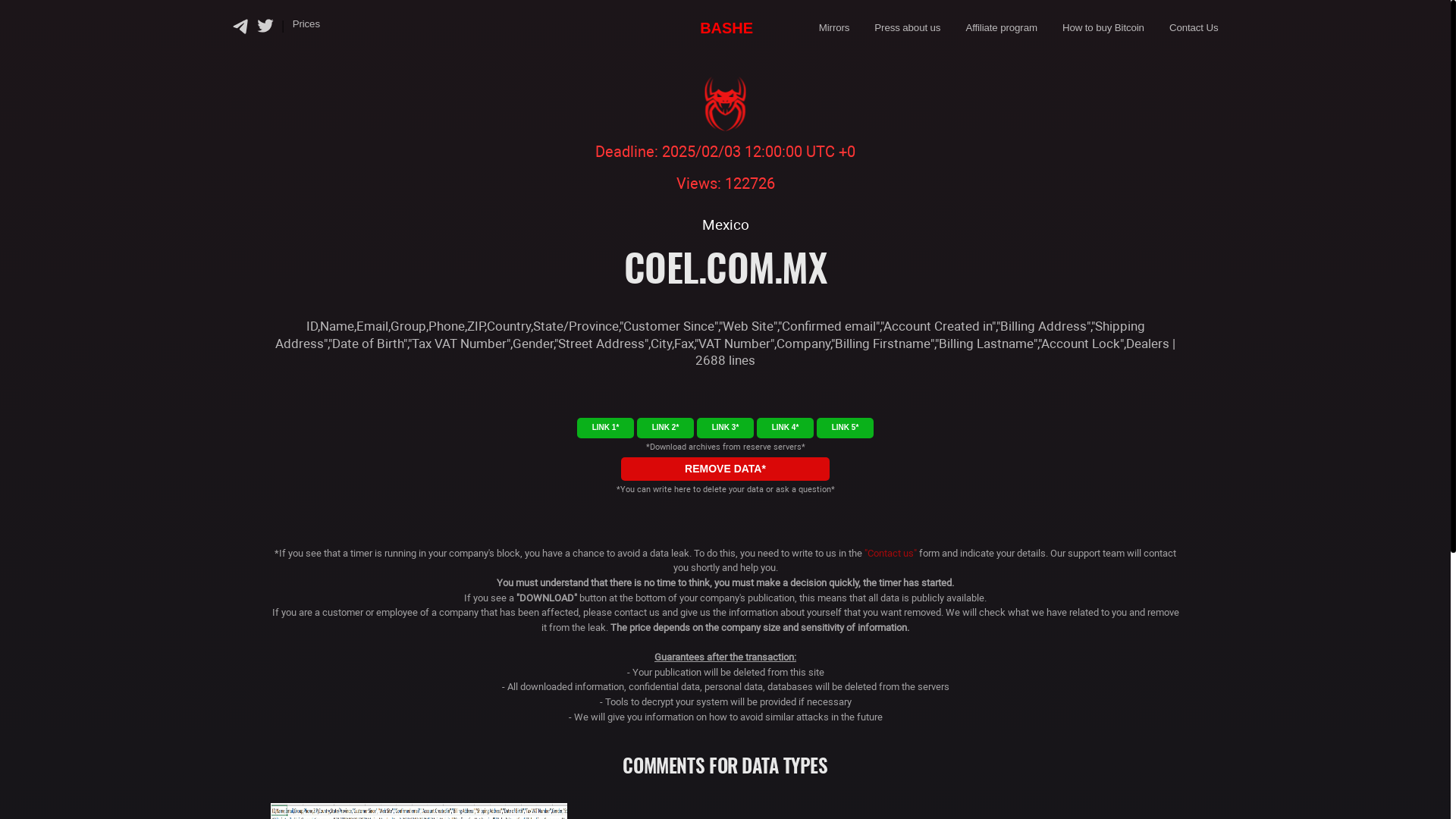 Screenshot del ataque