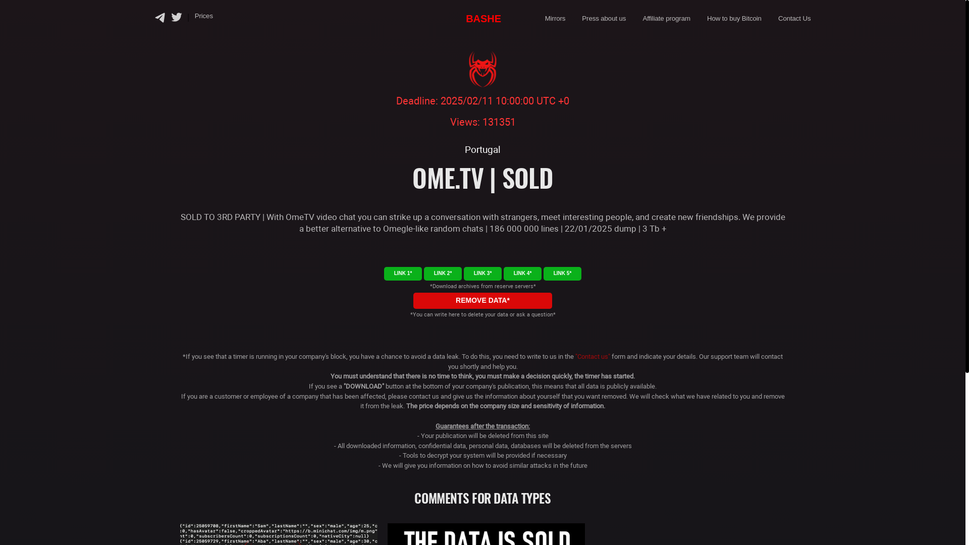 Screenshot del ataque