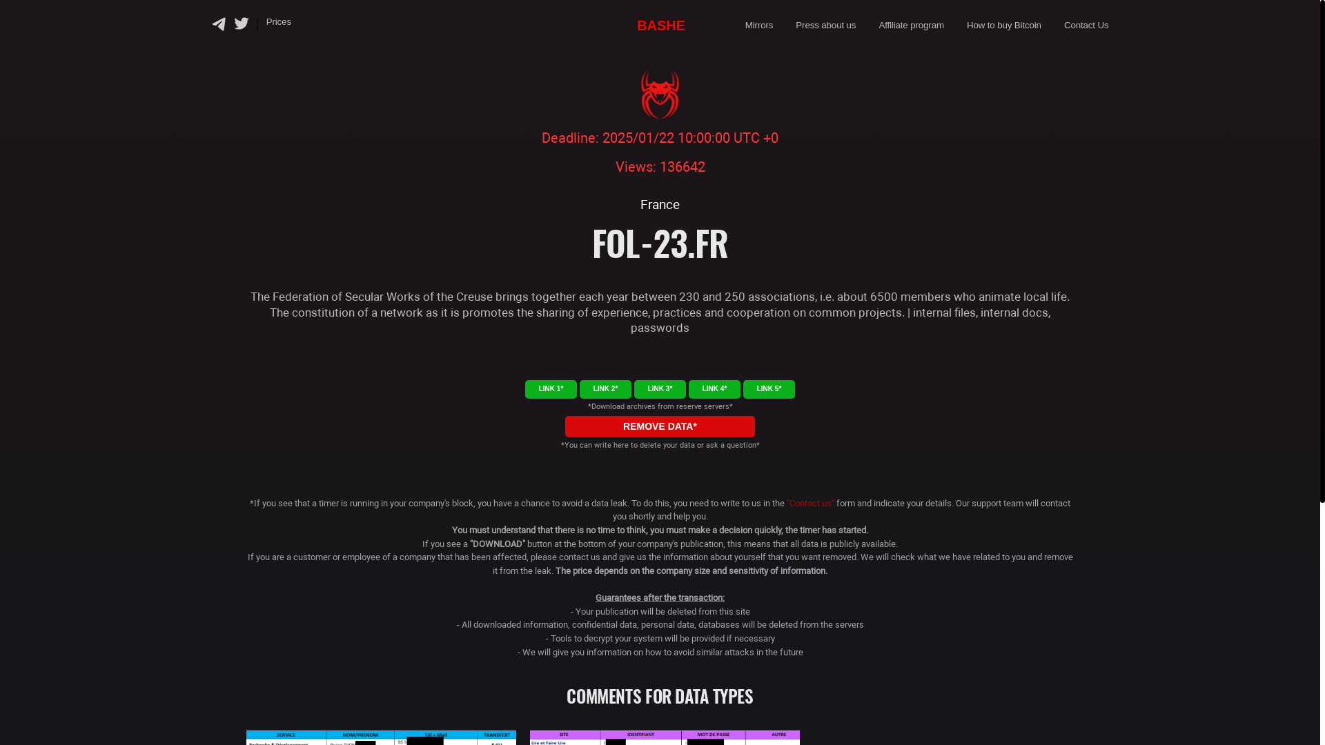 Screenshot del ataque