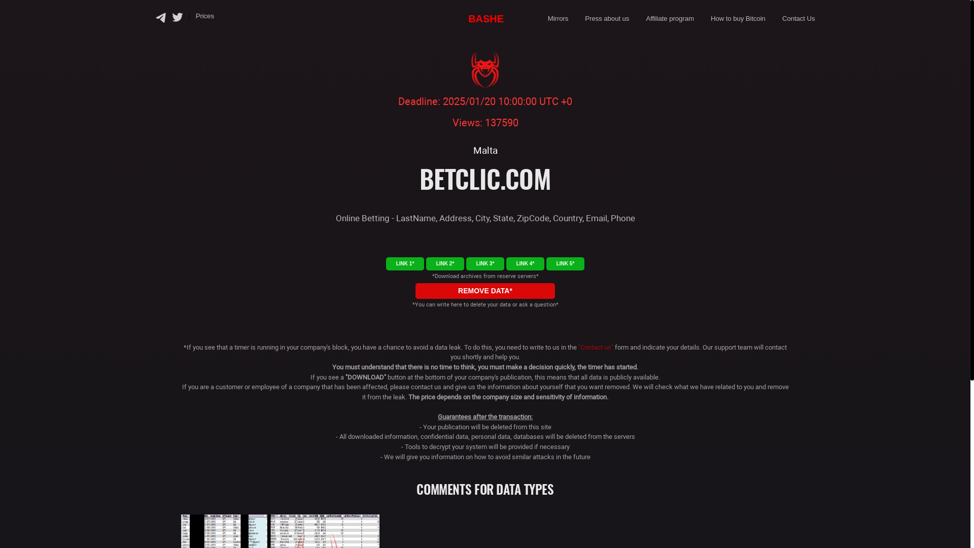 Screenshot del ataque