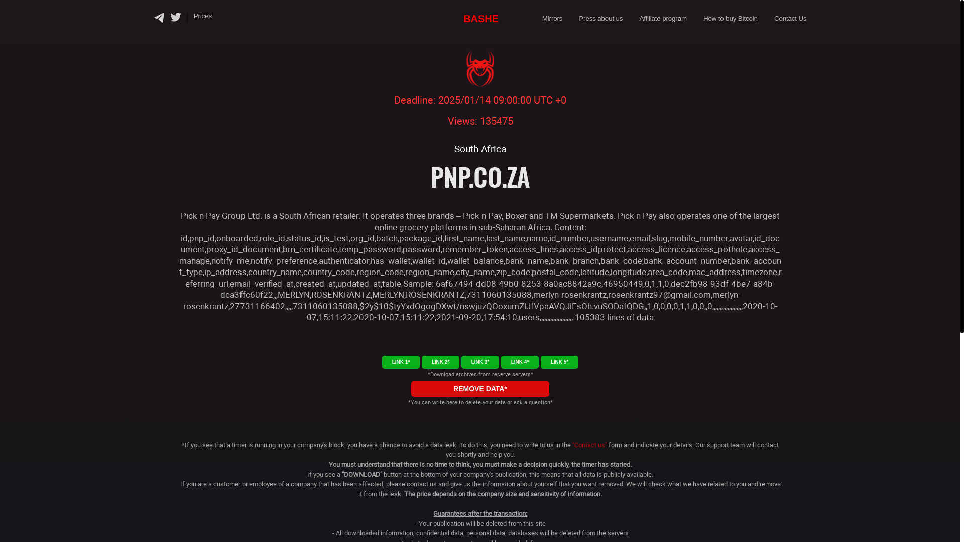 Screenshot del ataque