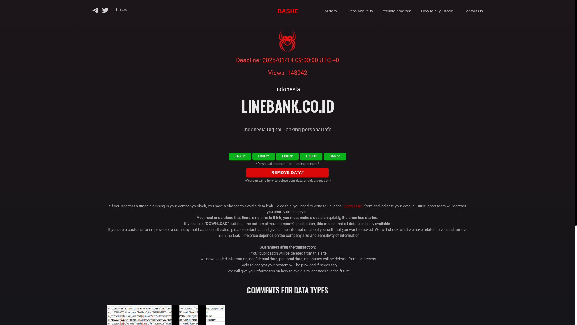 Screenshot del ataque