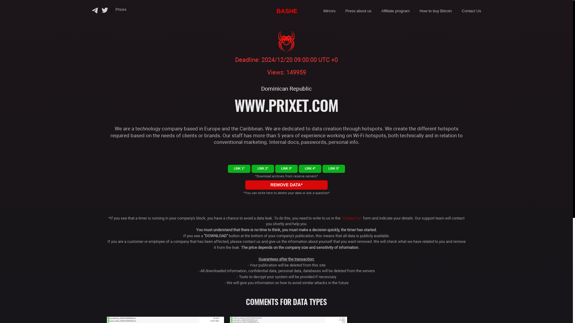 Screenshot del ataque