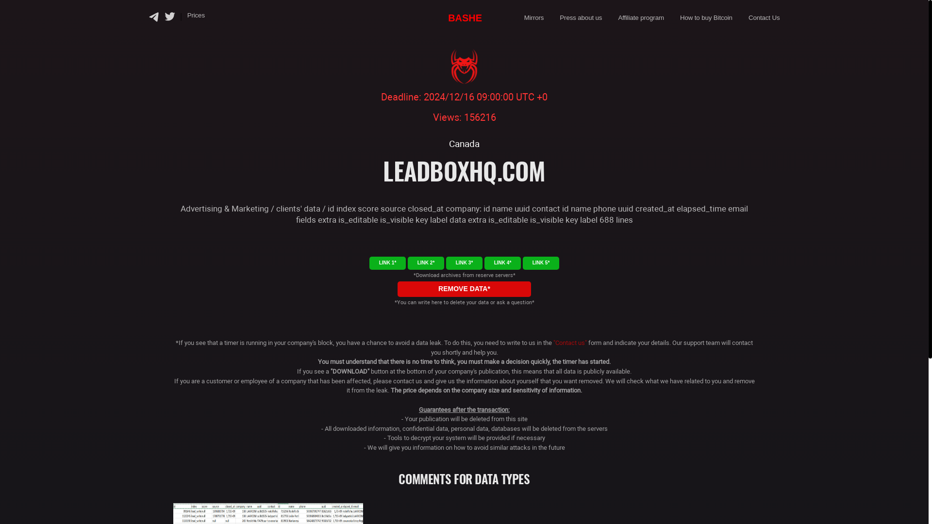 Screenshot del ataque