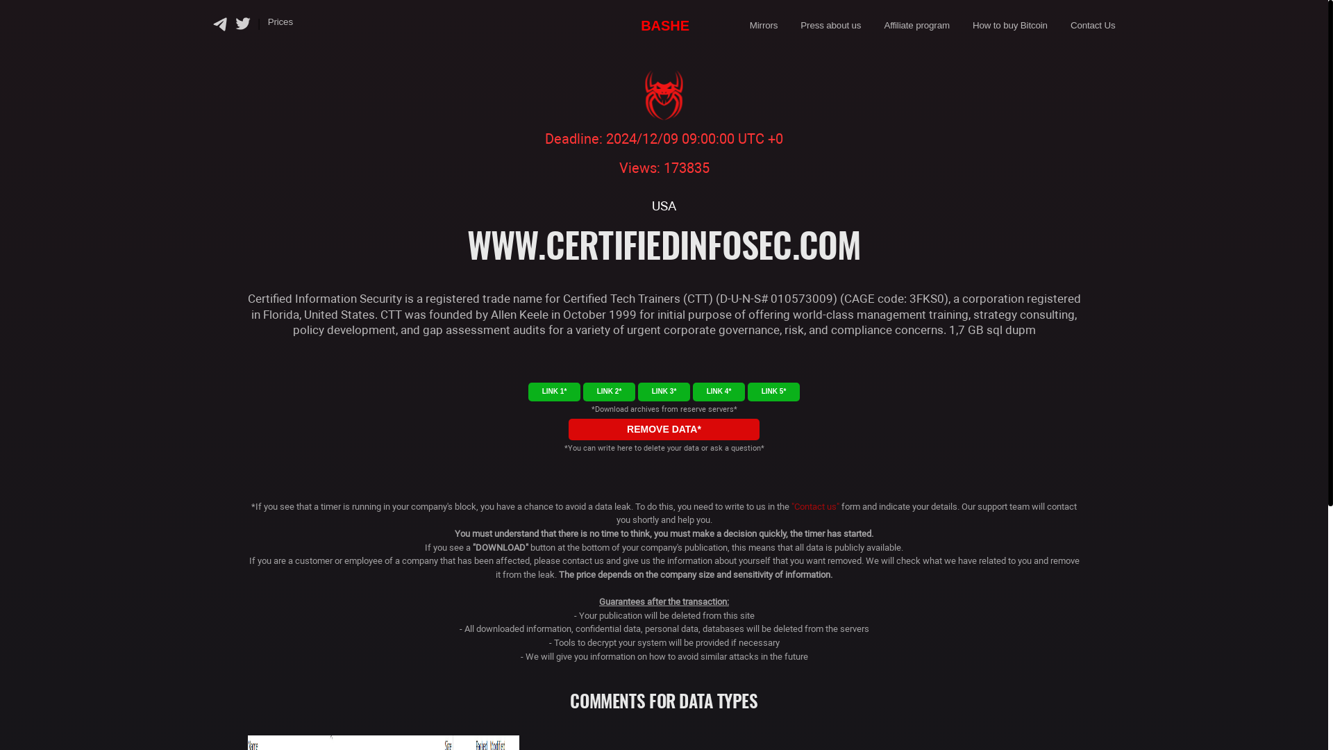 Screenshot del ataque