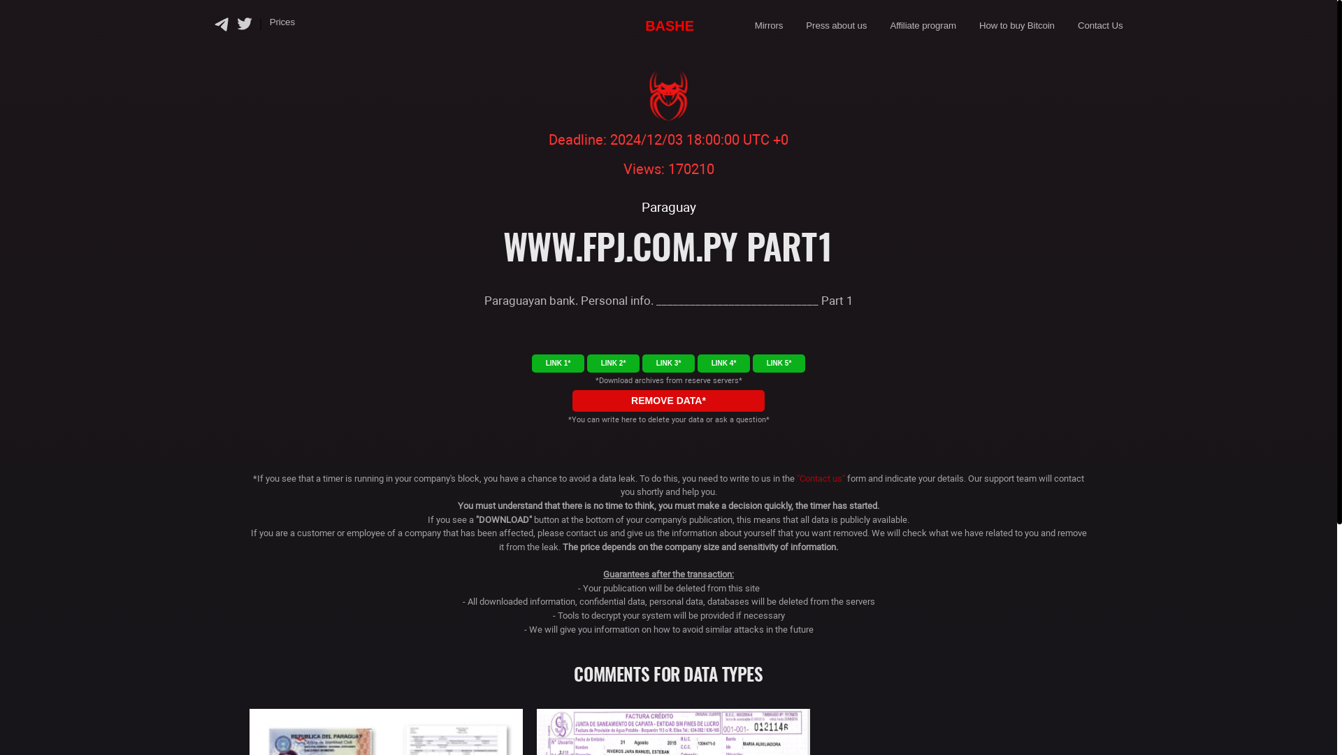 Screenshot del ataque