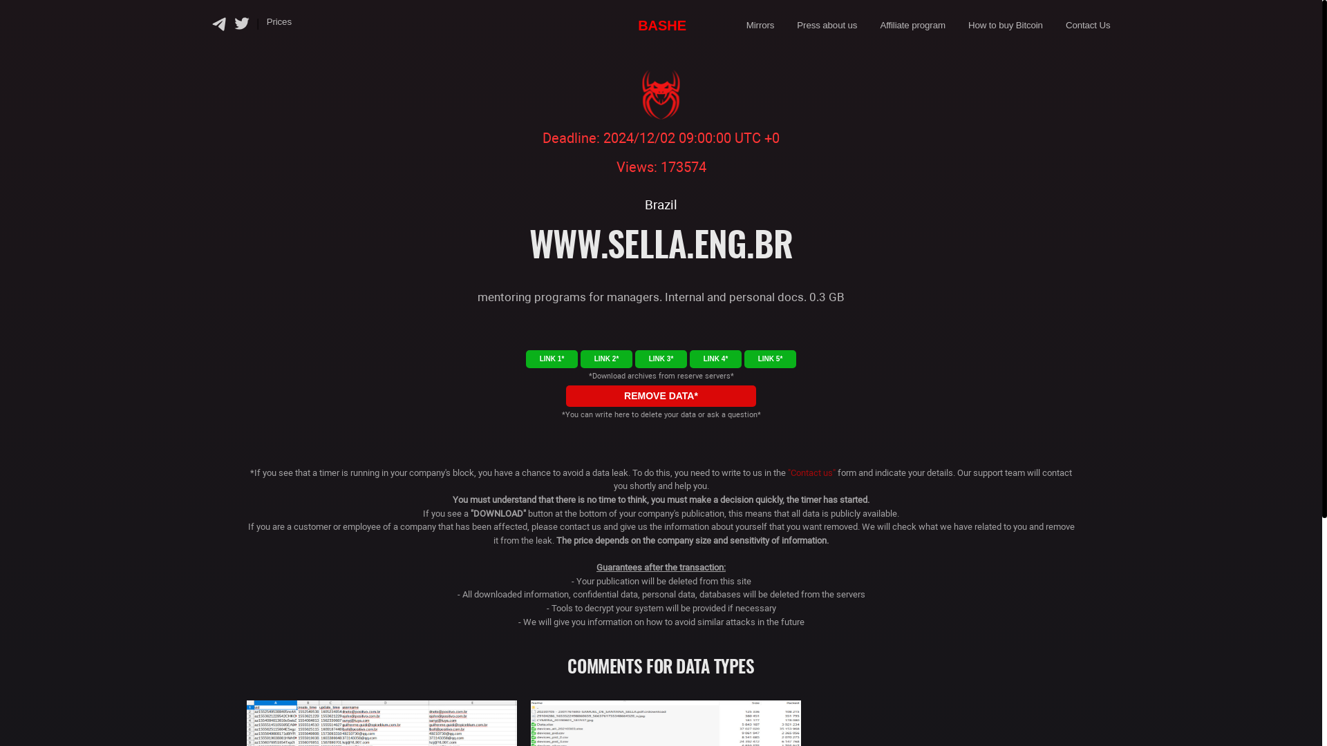 Screenshot del ataque