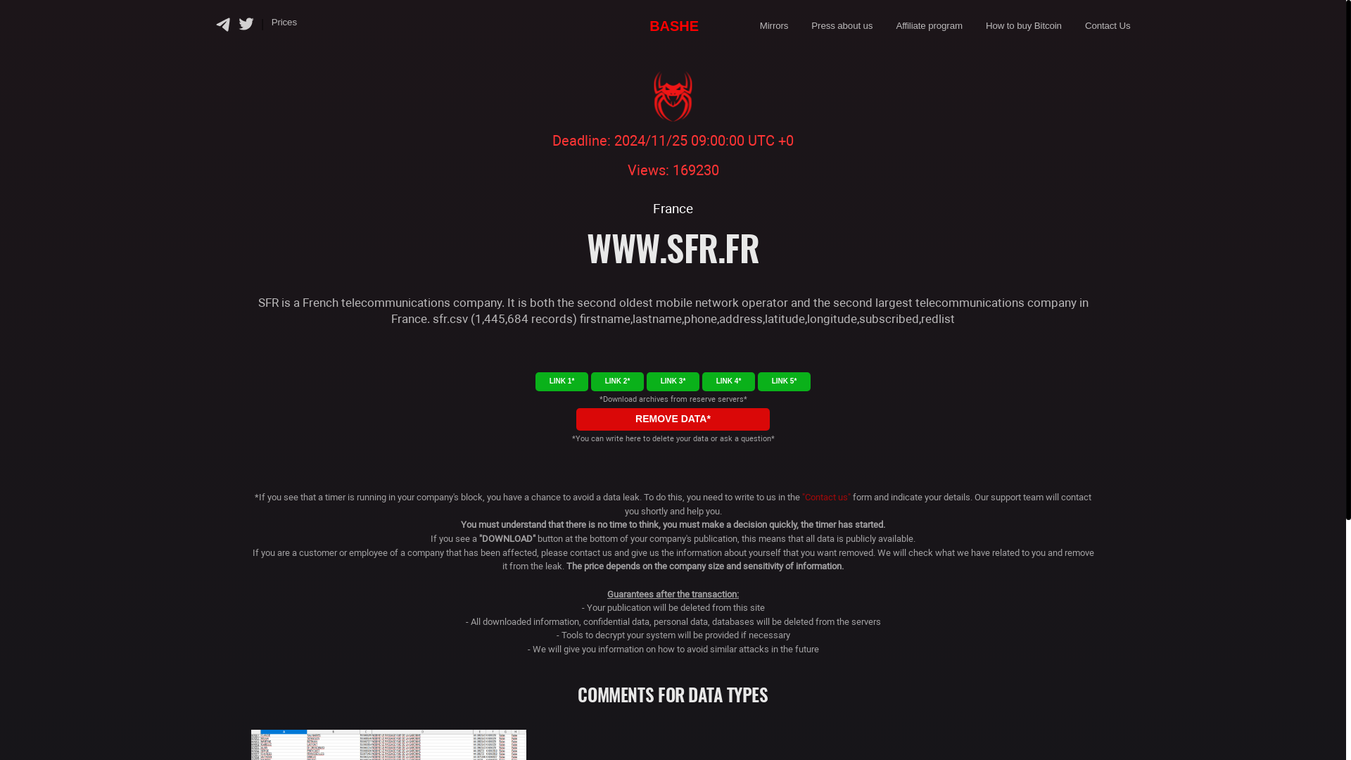 Screenshot del ataque