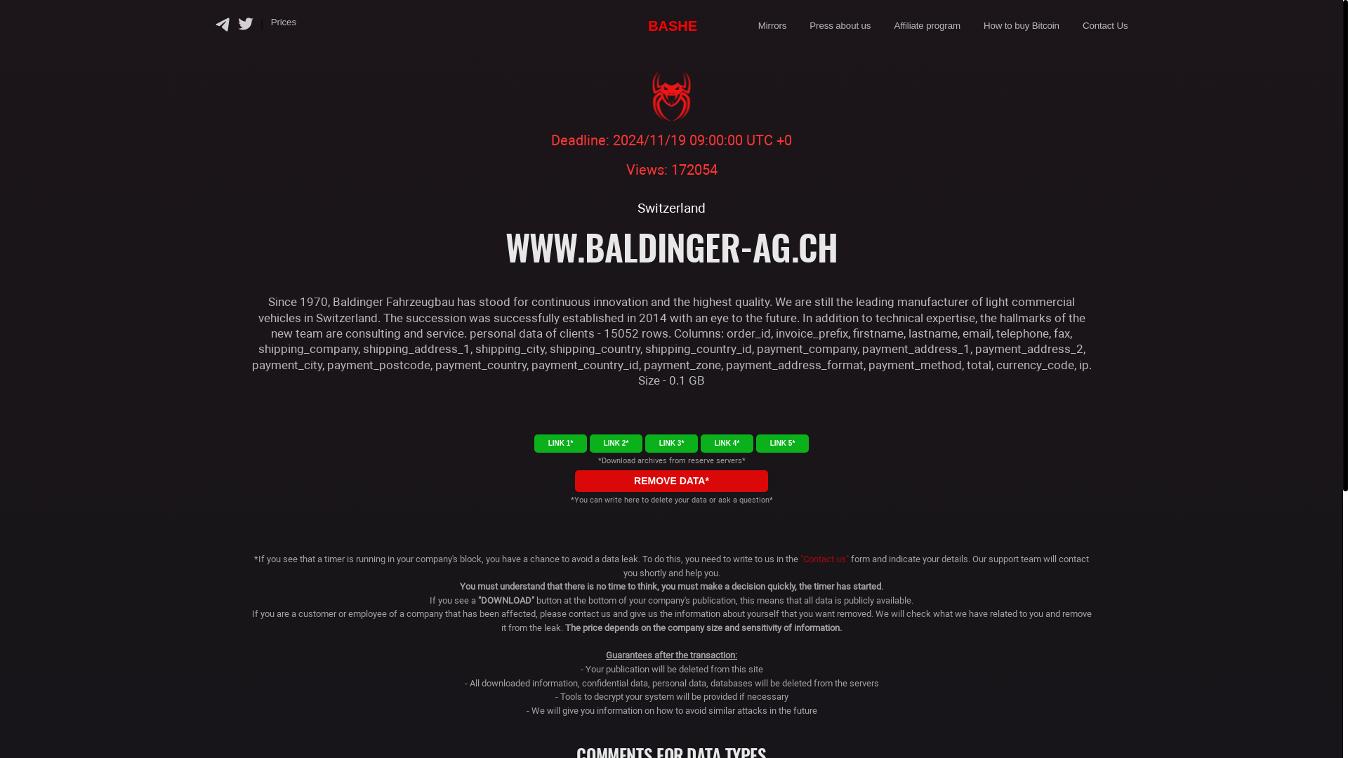 Screenshot del ataque