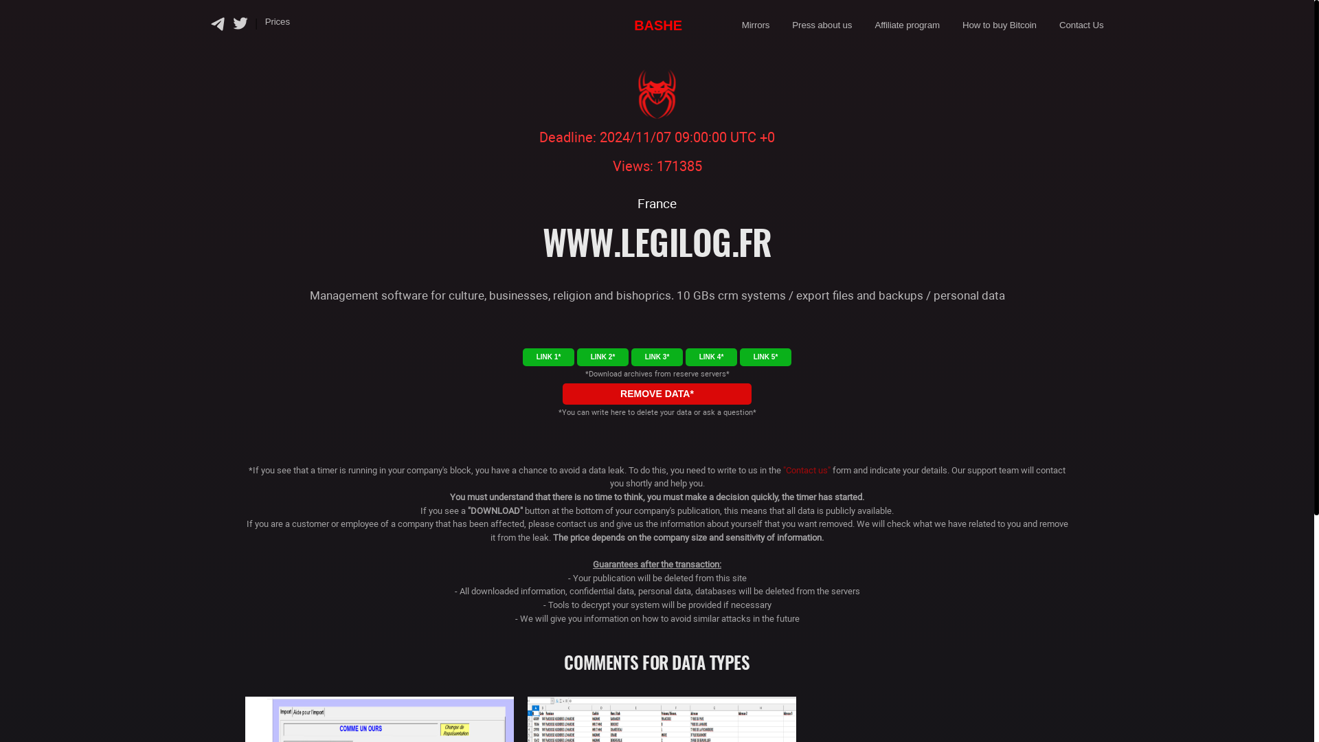 Screenshot del ataque