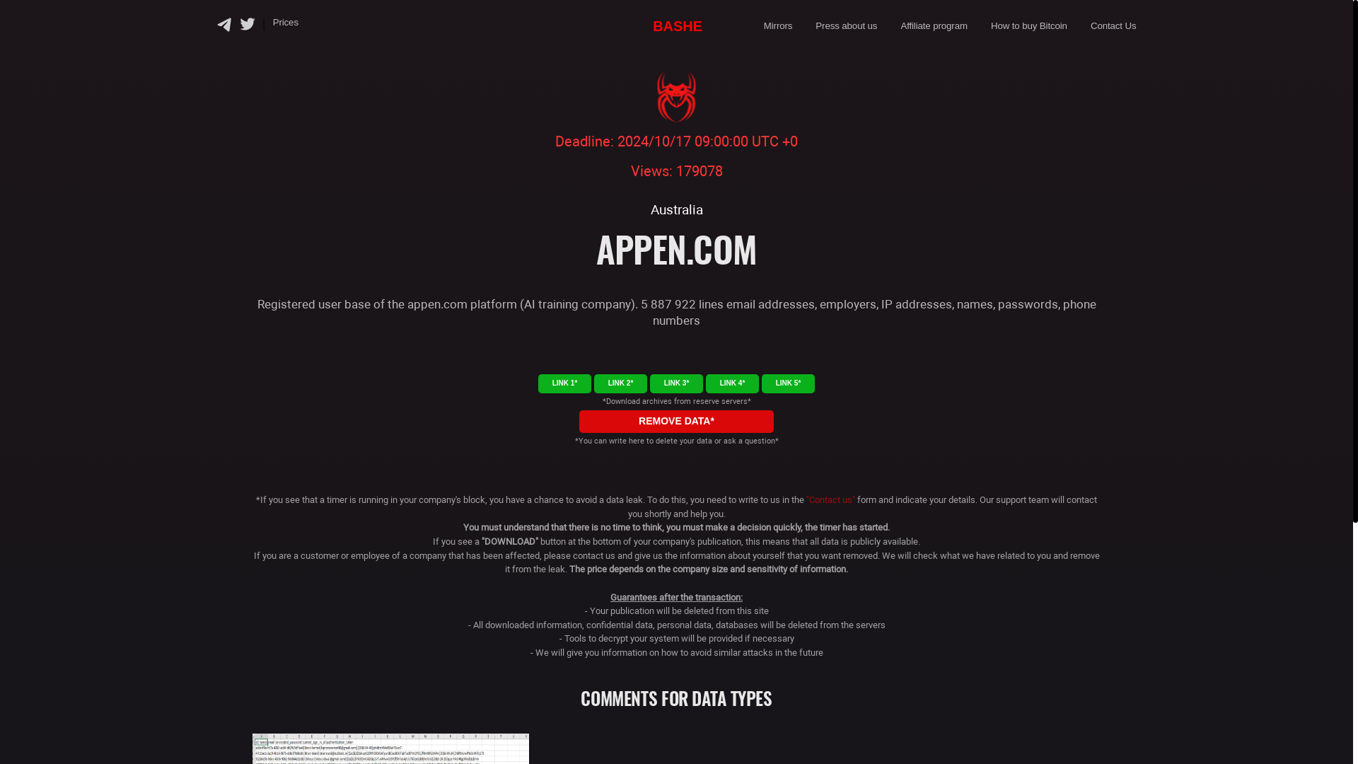 Screenshot del ataque