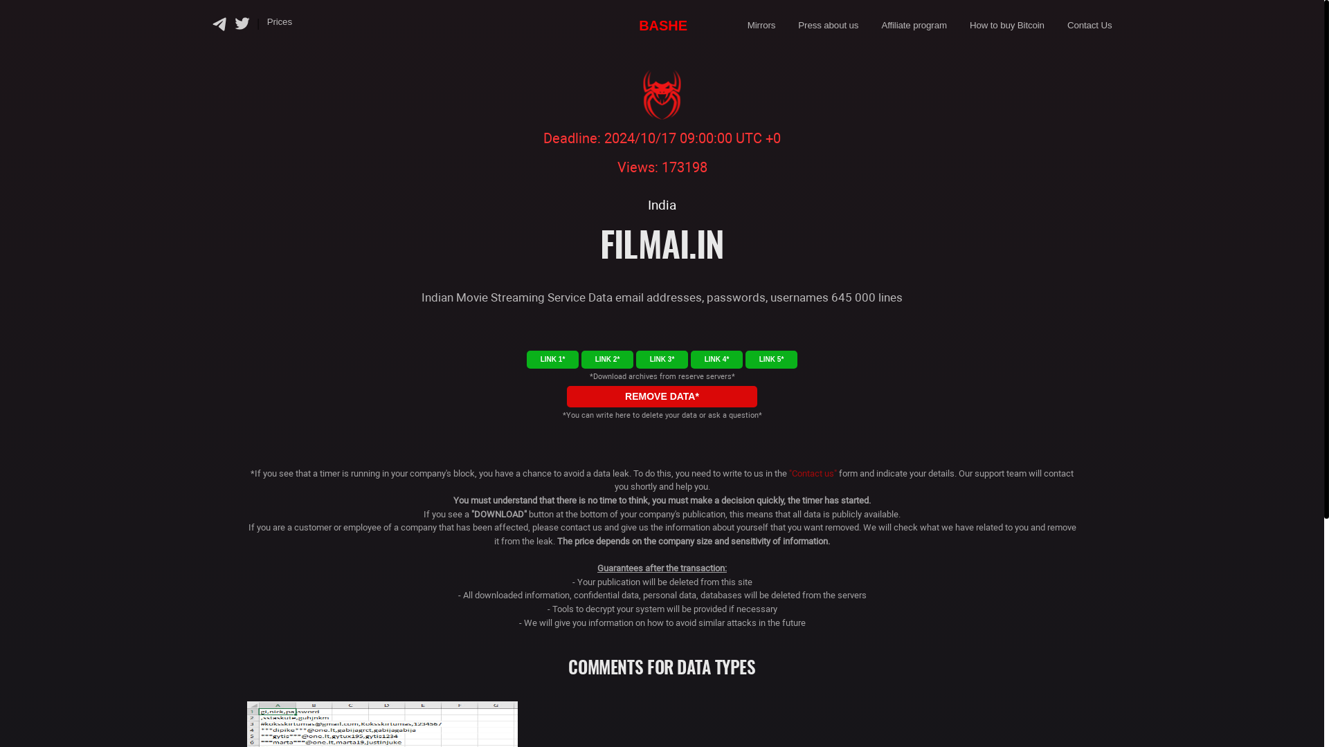 Screenshot del ataque