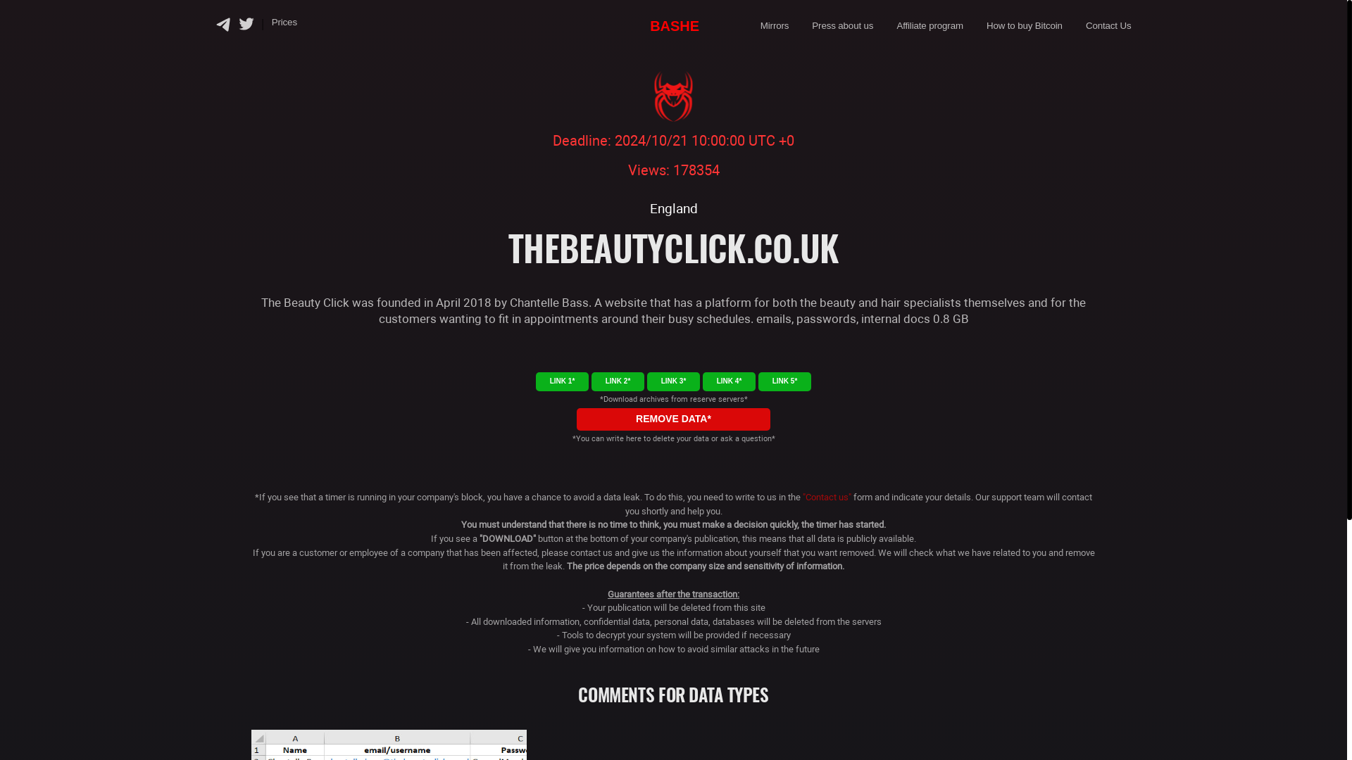 Screenshot del ataque