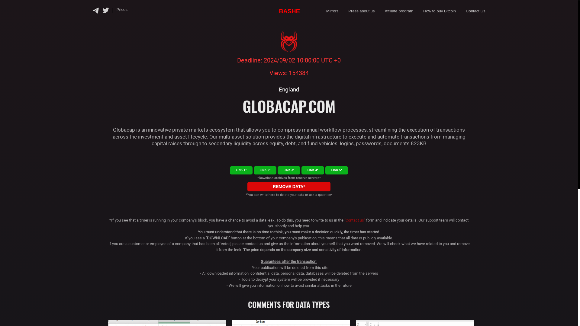 Screenshot del ataque