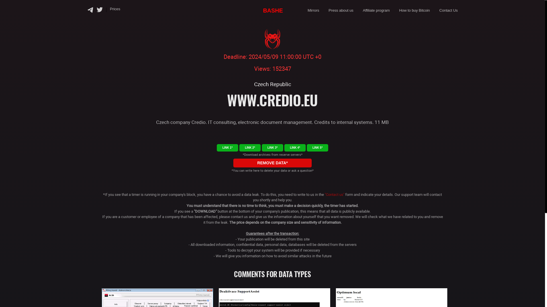 Screenshot del ataque