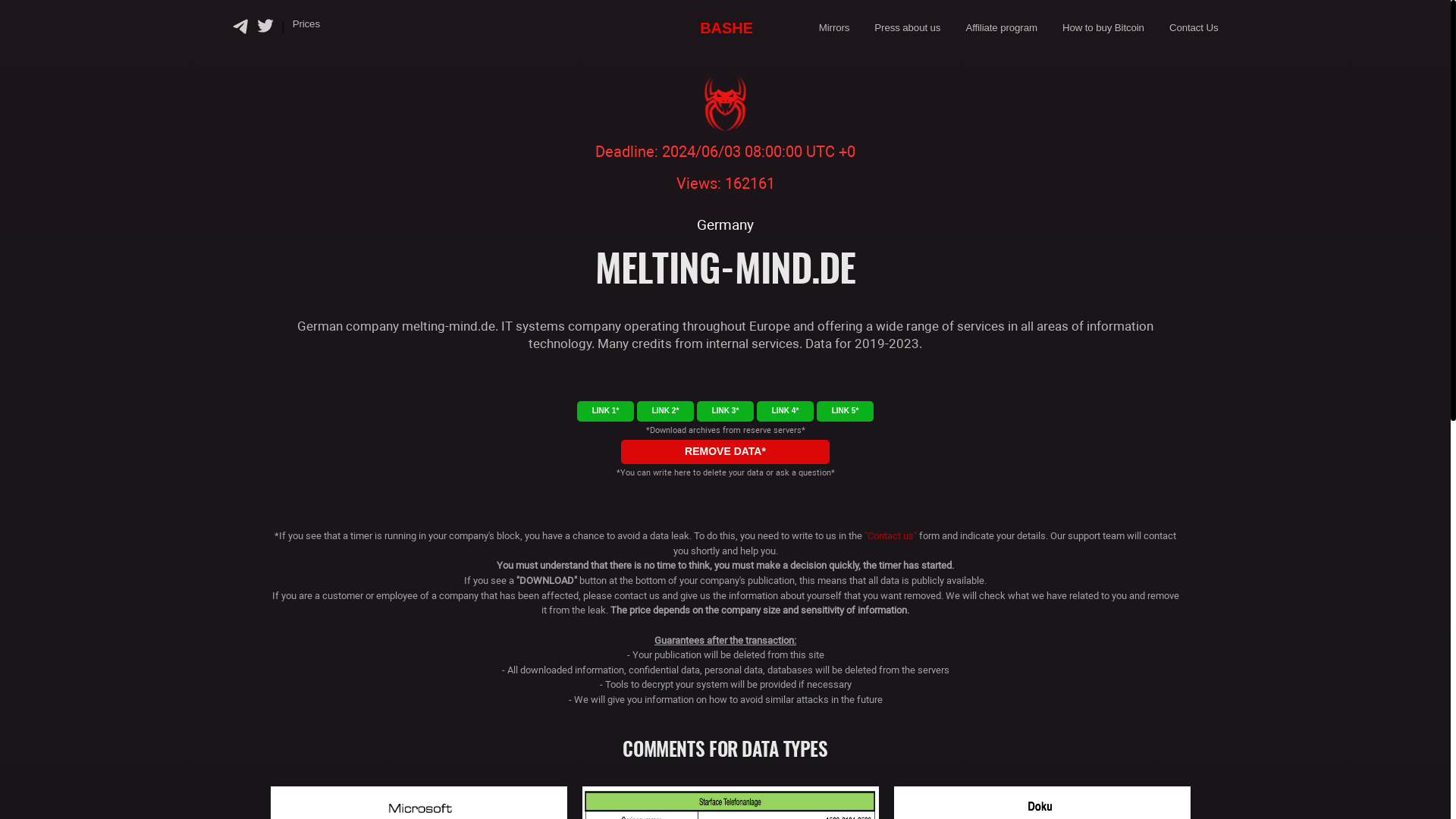 Screenshot del ataque