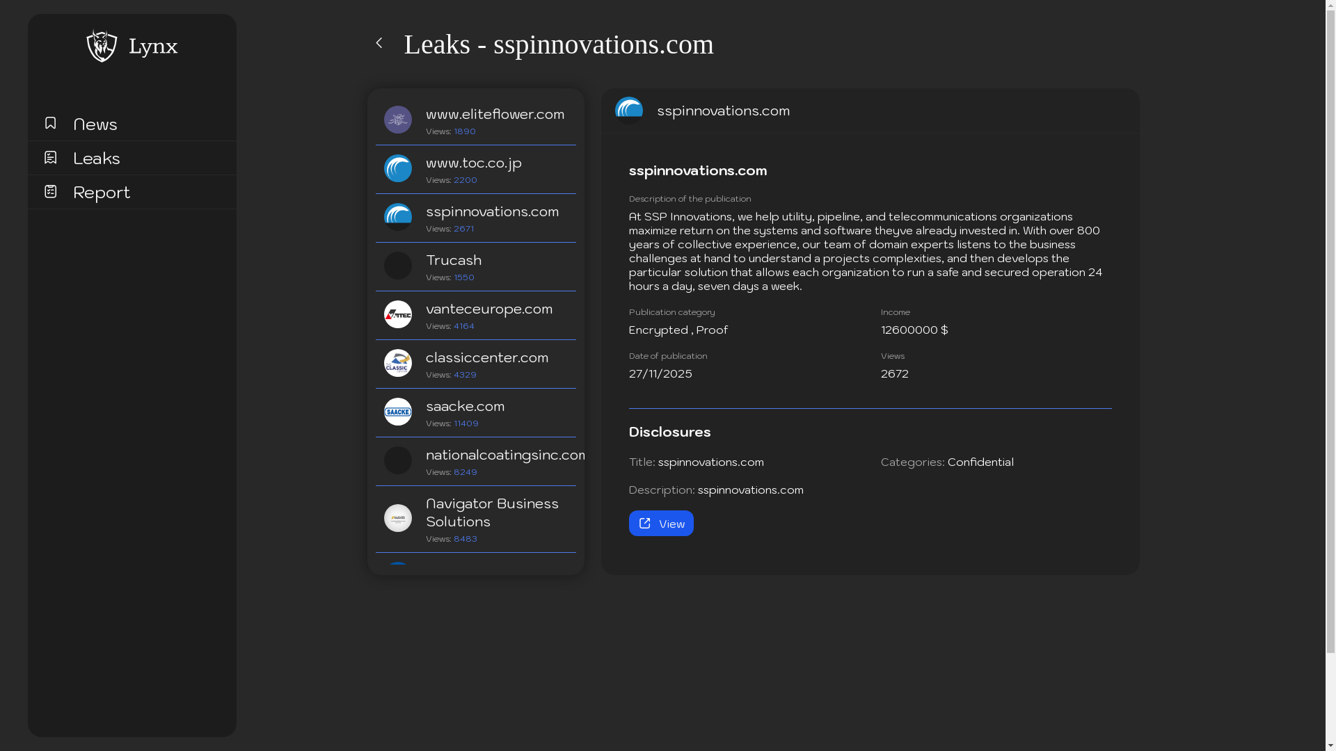 Screenshot del ataque