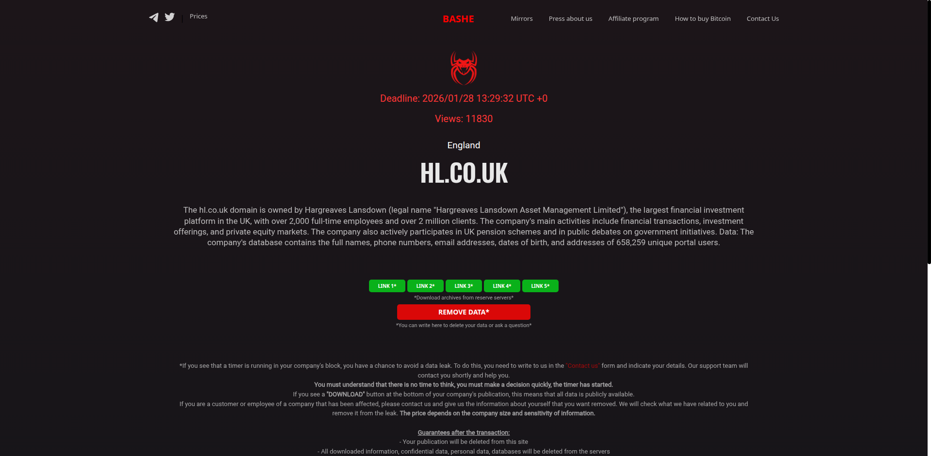 Screenshot del ataque