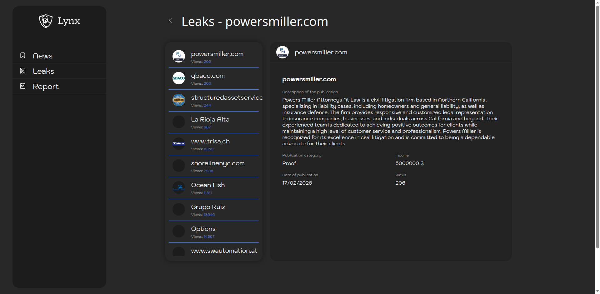 Screenshot del ataque