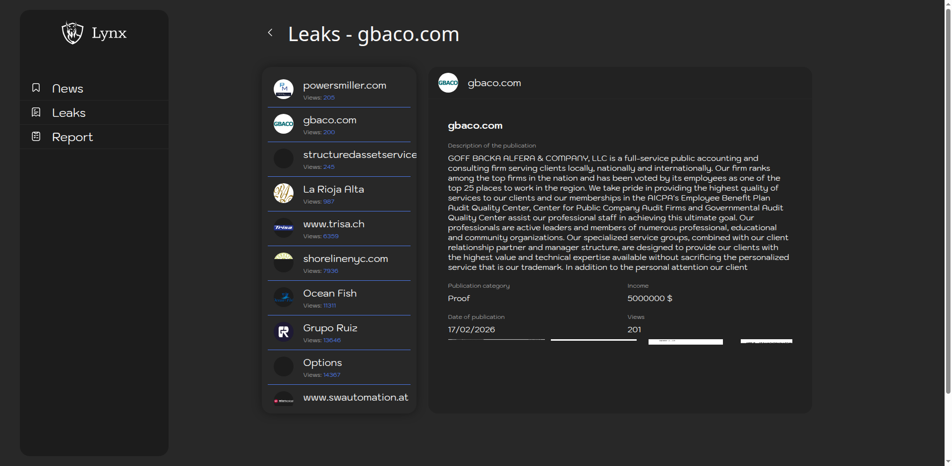 Screenshot del ataque