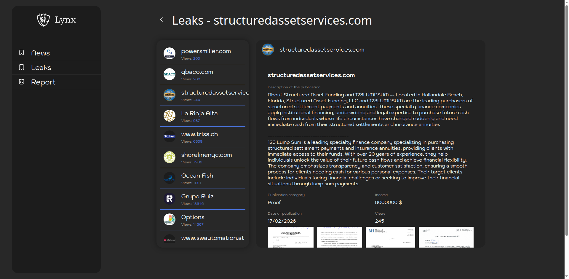 Screenshot del ataque