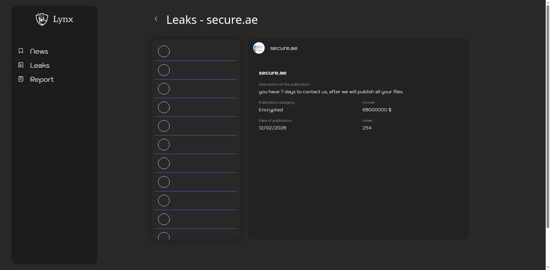 Screenshot del ataque