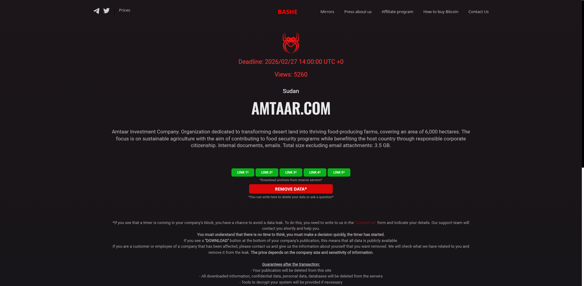 Screenshot del ataque