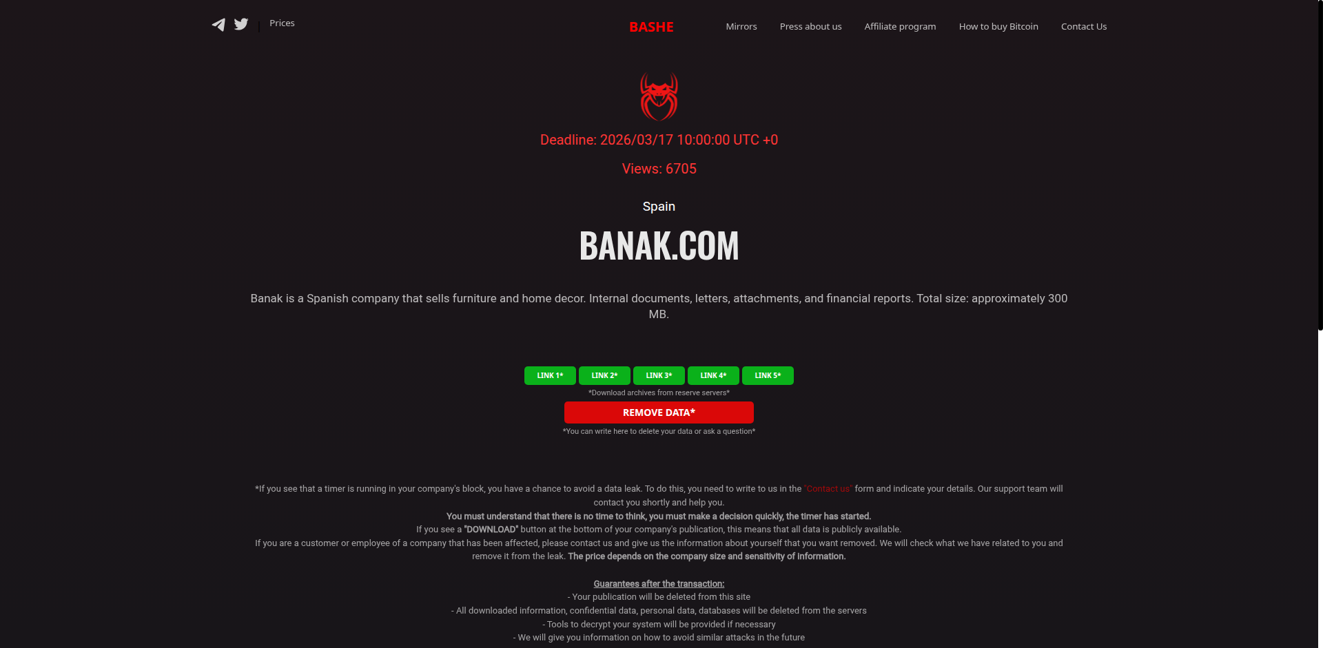 Screenshot del ataque