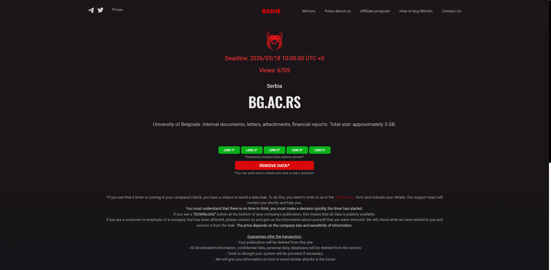 Screenshot del ataque