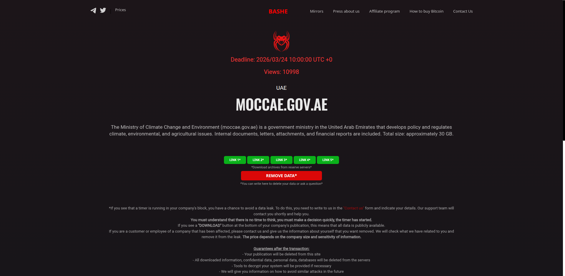 Screenshot del ataque