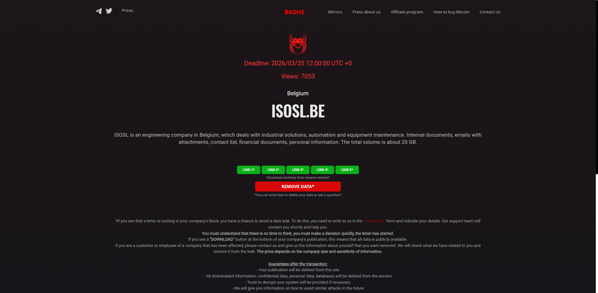 Screenshot del ataque