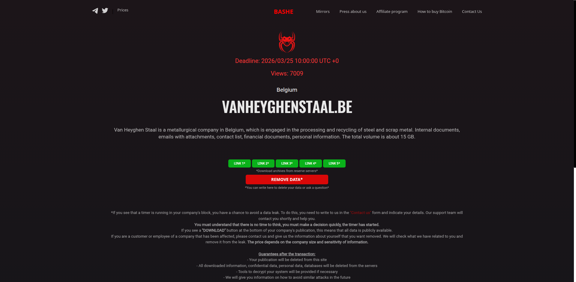 Screenshot del ataque