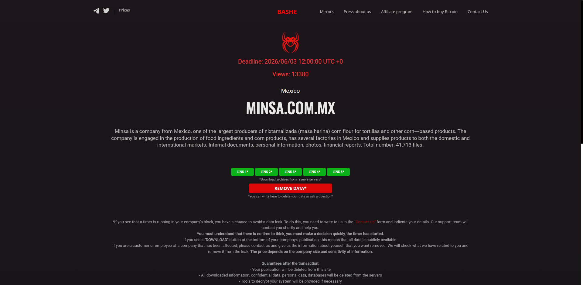 Screenshot del ataque