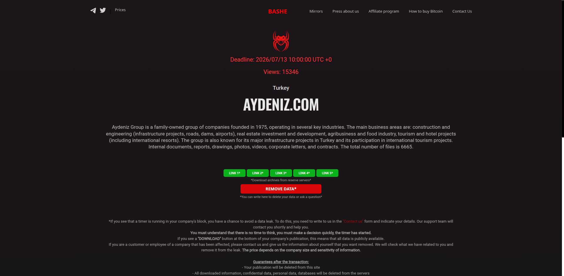 Screenshot del ataque